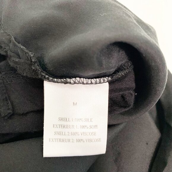 Brochu Walker black long sleeve mixed materials silk high low top - Medium - Picture 5 of 8